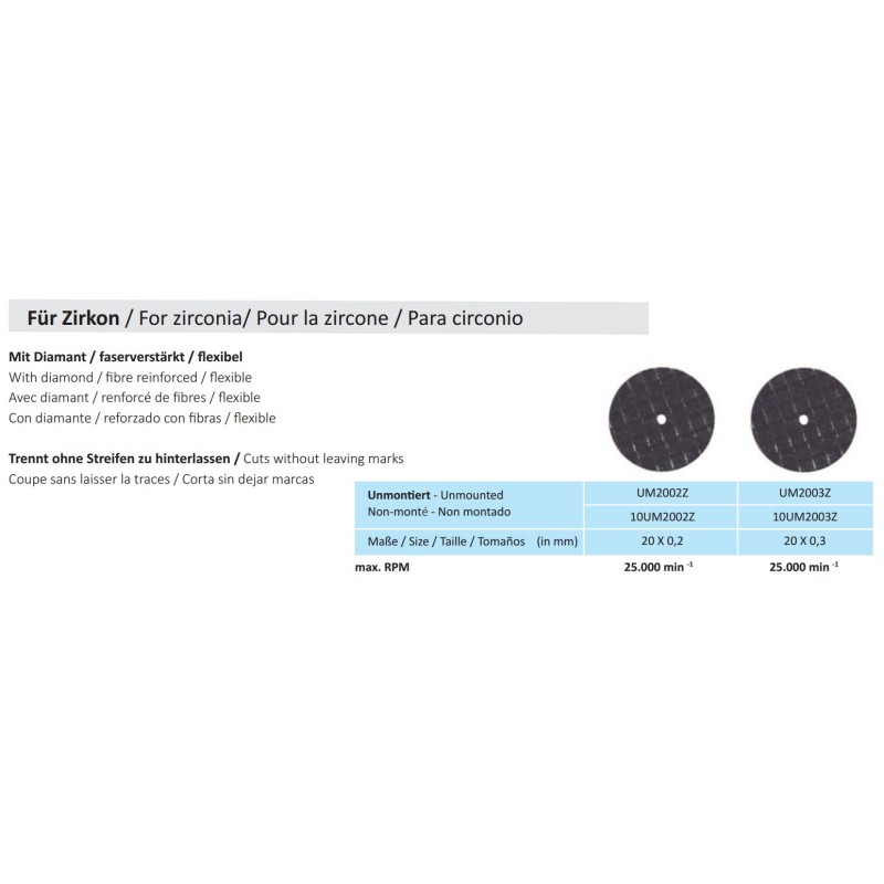 Disc Separare Fibra HORICO UM Zirconia