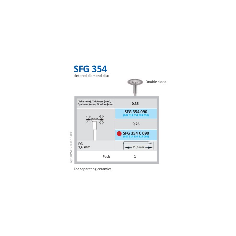 Disc Sinterat Diamantat HORICO SFG 354