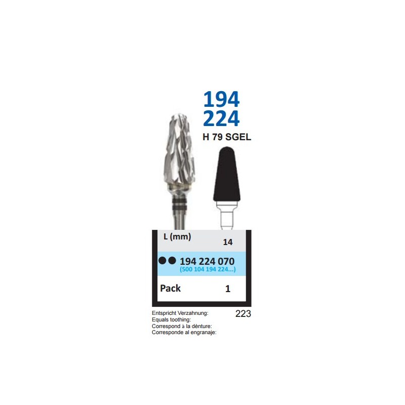 Freză Carbură Tungsten HORICO 194 224 070