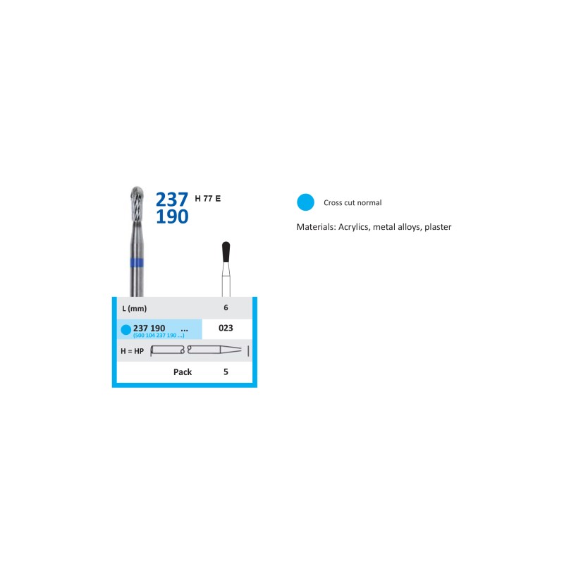 Freză Carbură Tungsten HORICO 237 190 023