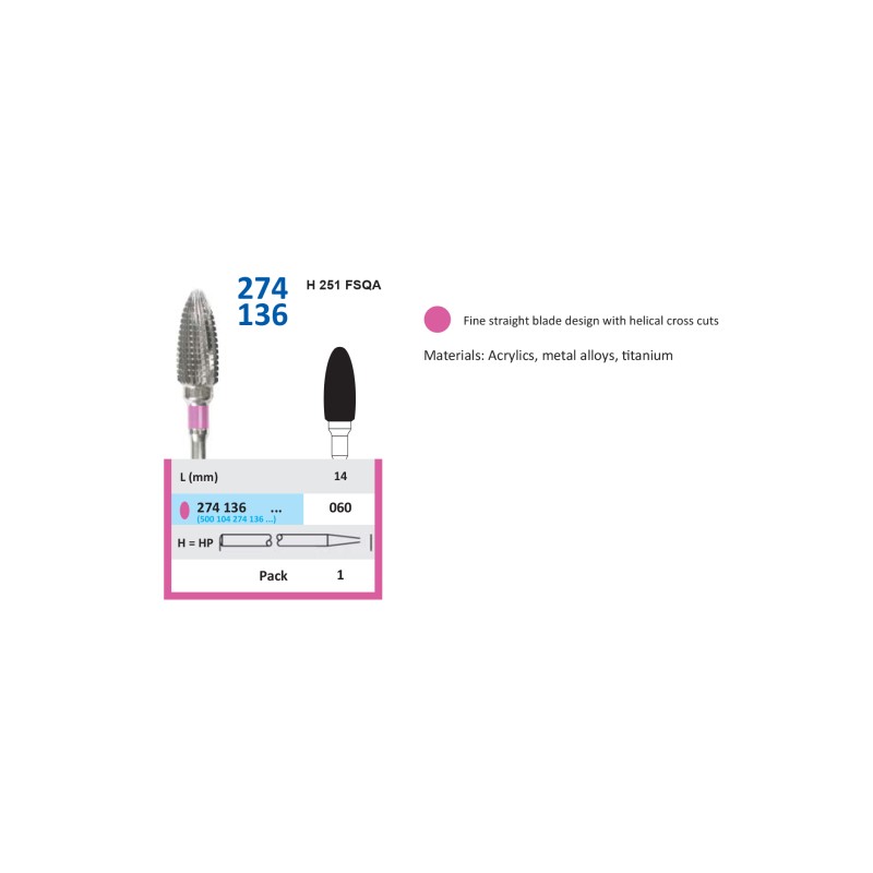 Freză Carbură Tungsten HORICO 274 136 060