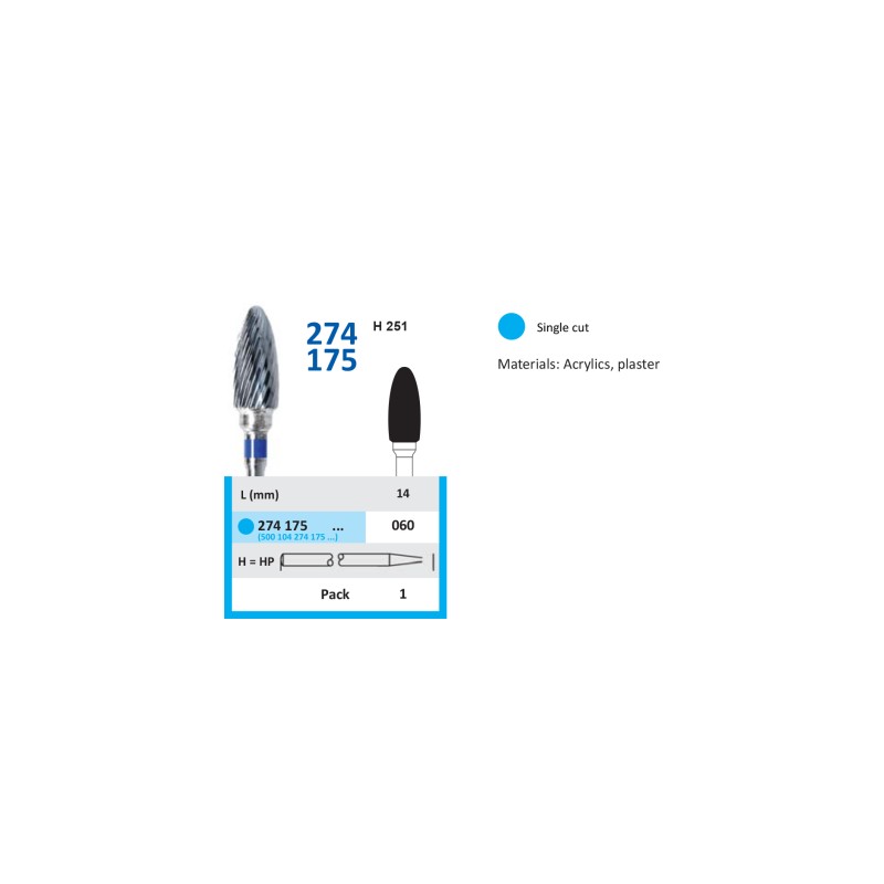 Freză Carbură Tungsten HORICO 274 175 060