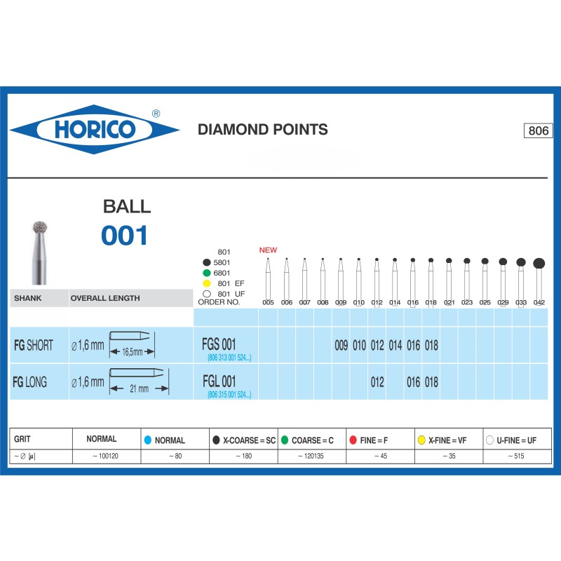 Freza Diamantata Horico FG L 001