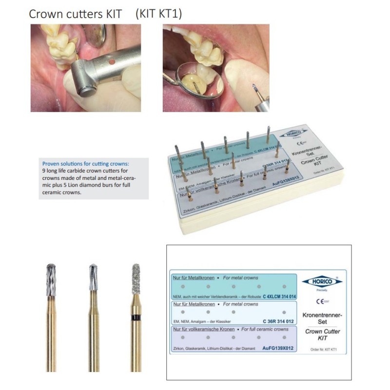 Kit Dentar HORICO Crown Cutters KT1